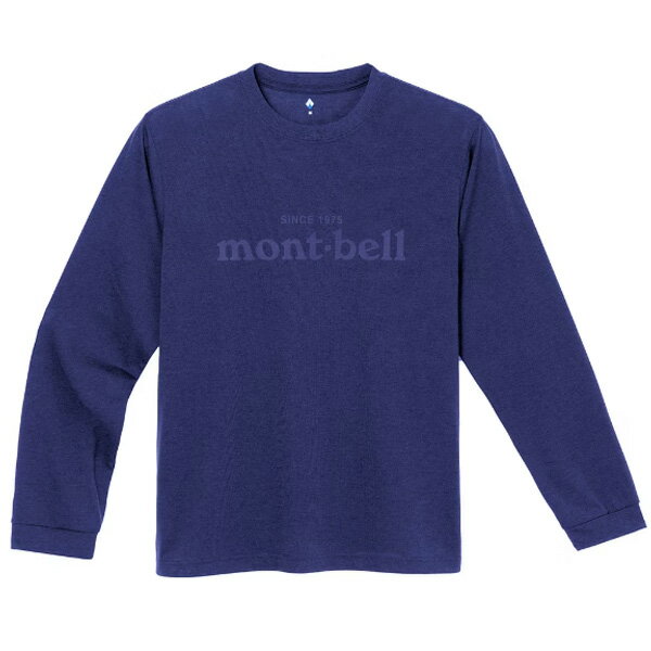 日本【Montbell】WIC LS EMBOSSED LOGO 浮雕長袖排汗衣 (咖/藍紫)