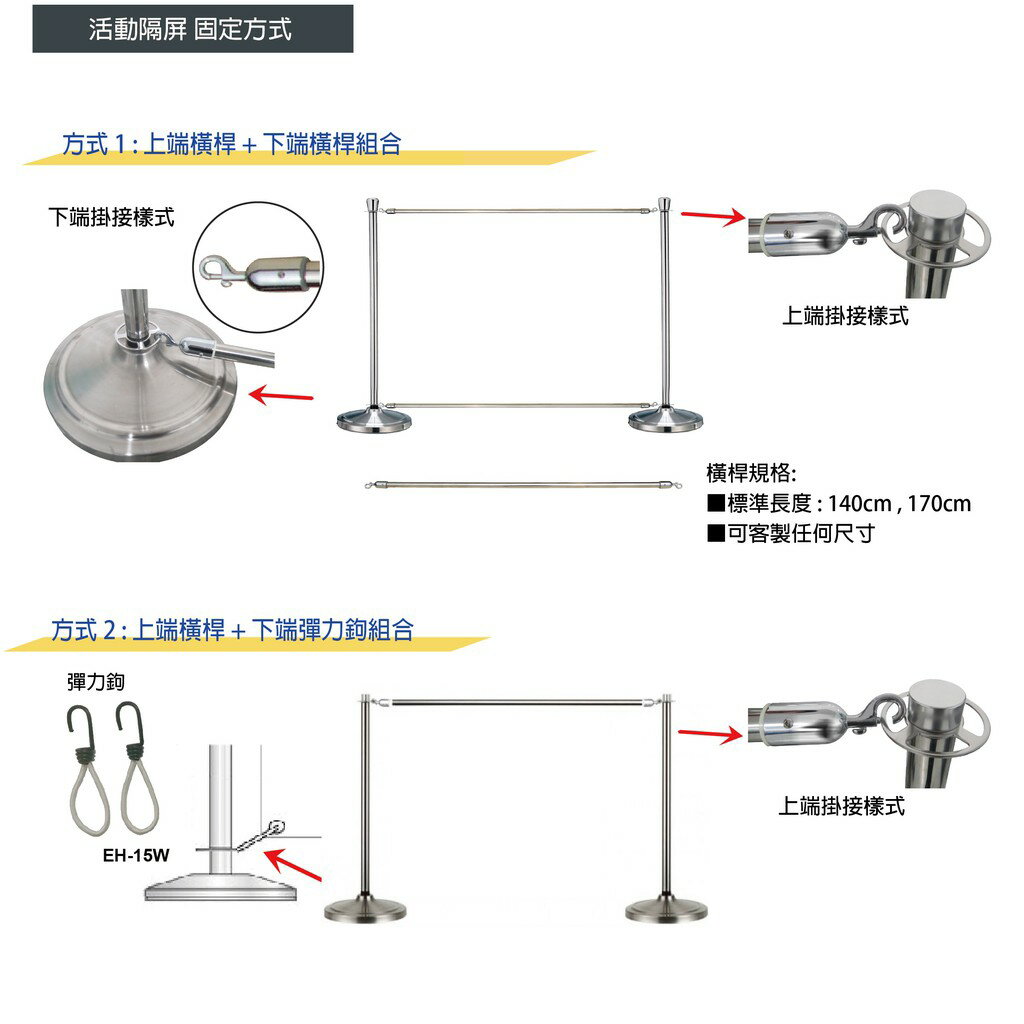 品質保障！不鏽鋼欄柱(銀)-新錐座+圓球頭 SW-R3S(A) #304 圍欄 紅龍柱 絨繩 掛勾 排隊 活動 台灣製造 5