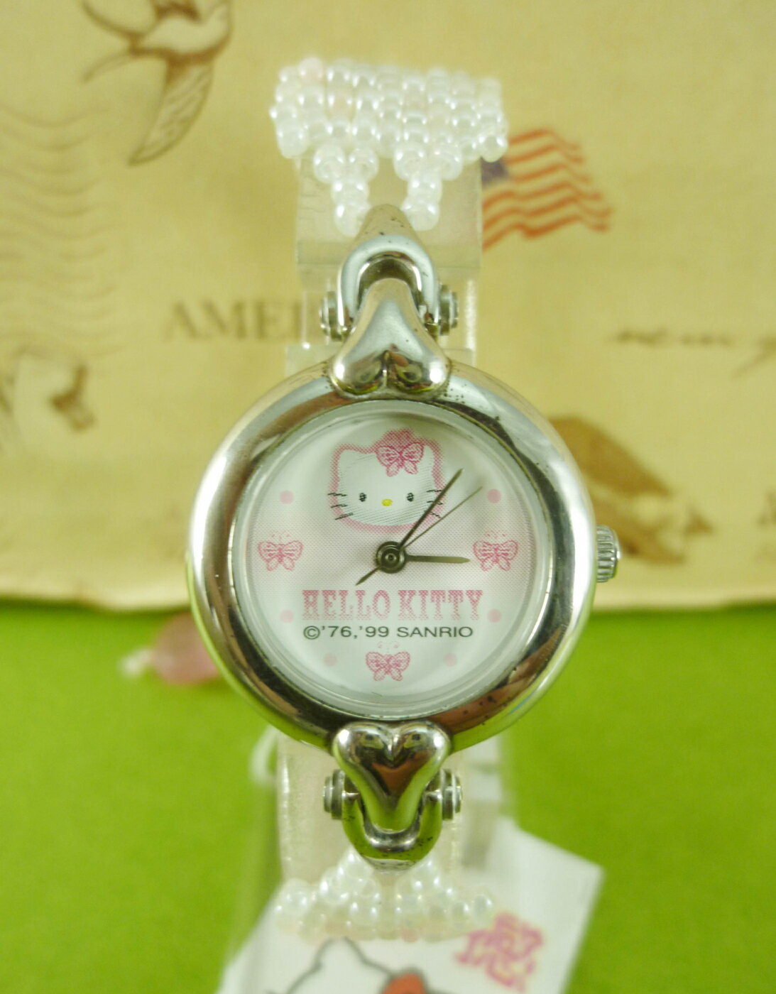 【震撼精品百貨】Hello Kitty 凱蒂貓-手錶-粉珠珠【共1款】 震撼日式精品百貨