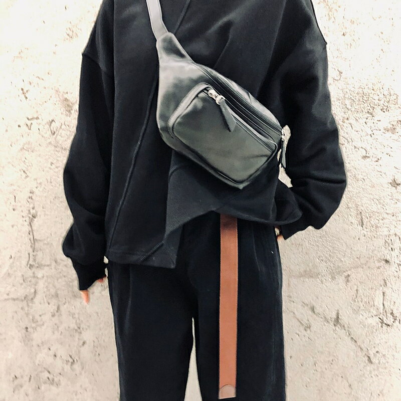 側揹包真皮肩揹包-牛皮復古百搭馬鞍包女包包2色a1ak51【巴黎精品】