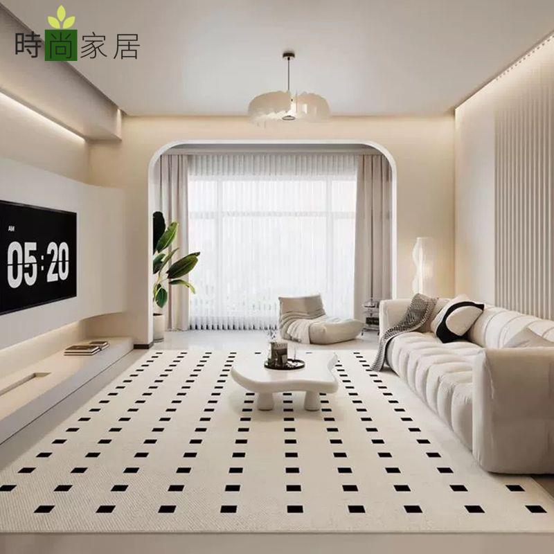 【時尚家居】圈絨客廳地毯 法式奶油風高級茶幾毯 復古臥室床邊毯 家用大面積墊子 免運 工廠現貨