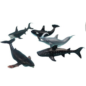 大5隻入 海洋魚模型 HY8-006 海底世界動物模型/一袋入(促350) 軟質空心 仿真魚~生HY8-006(K2395)