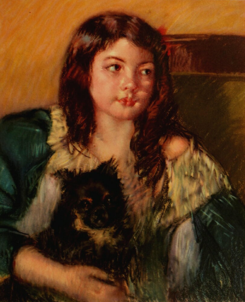 Posterazzi: Cassatt Mary (1844-1926) Girl with Dog 1908 Stretched ...