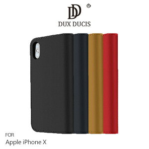 【愛瘋潮】99免運 DUX DUCIS Apple iPhone X WISH 真皮皮套 插卡 可立 支架 保護套