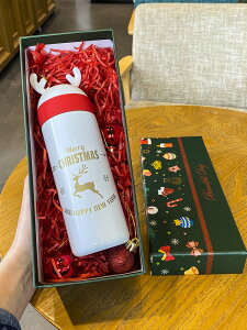 圣誕保溫杯女男送禮盒麋鹿角創意潮流禮物森系閨蜜高檔隨手杯簡約