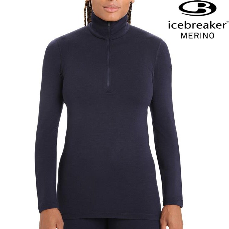 Icebreaker Tech BF260 女款 半開襟長袖上衣/美麗諾羊毛排汗衣 104390 401 深夜藍
