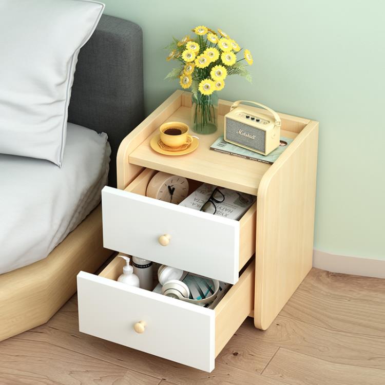 簡約現代輕奢床頭櫃ins簡易北歐臥室儲物櫃迷你多功能收納小櫃子