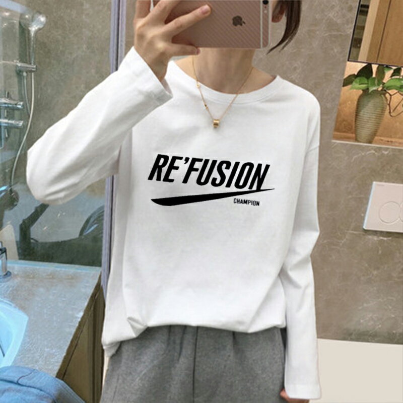 純棉長袖T恤女年新款春季洋氣設計感內搭打底衫上衣ins潮