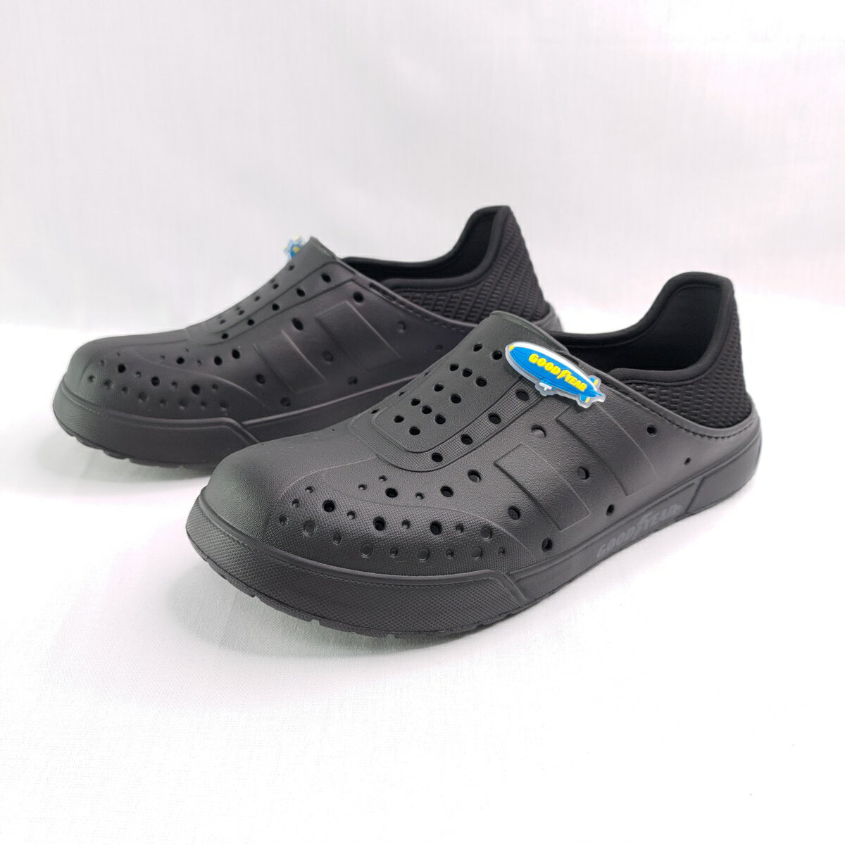 GOODYEAR 固特異 GAMP53650 男女款 親子款 洞洞鞋 輕便鞋 台灣製 後踩兩穿 黑【iSport愛運動】