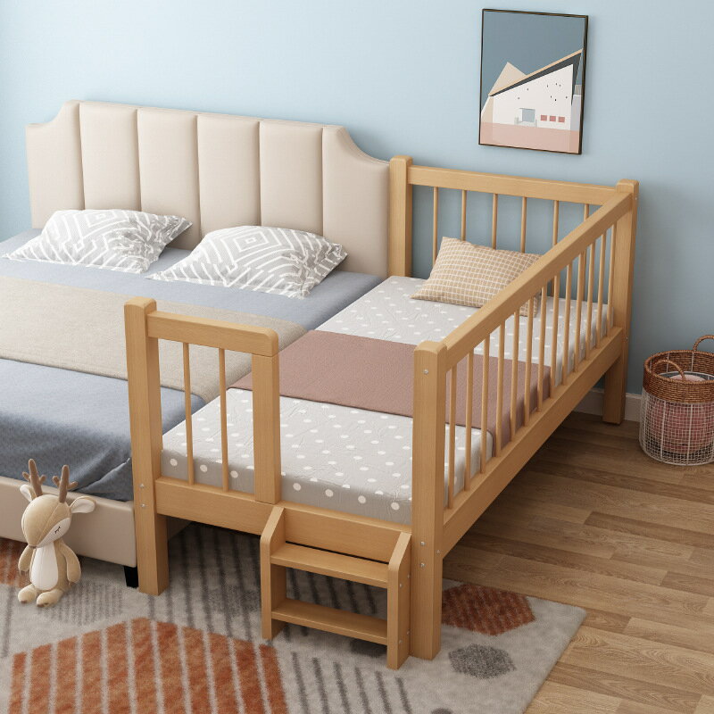 開發票 實木嬰兒床拼接大床加寬床邊寶寶床小床拼接床小戶型延邊床兒童床
