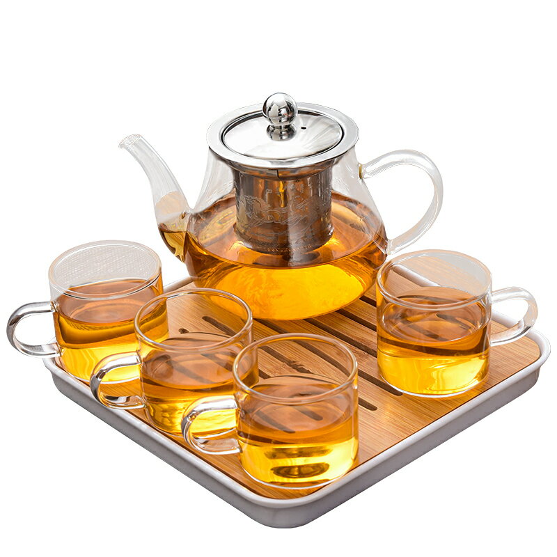 茶壺泡茶玻璃茶具套裝家用功夫茶具過濾不銹鋼泡花茶壺茶杯泡茶壺