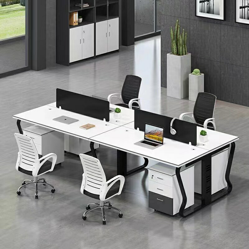 屏風辦公桌四人位簡約現代貴陽辦公室辦公桌員工電腦辦公桌可定制