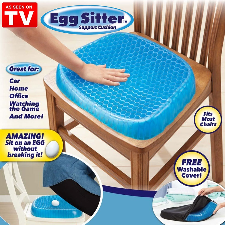 [送防塵套] Egg Sitter 涼感凝膠椅墊 凝膠坐墊 多功能凝膠座墊 蜂巢式減壓 雞蛋坐墊 坐墊 【RS820】