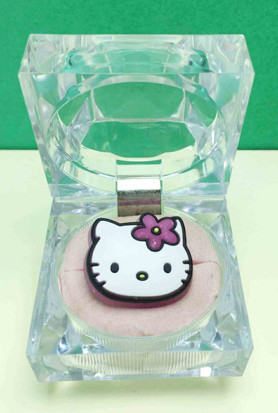【震撼精品百貨】Hello Kitty 凱蒂貓 軟戒指-紫花 震撼日式精品百貨