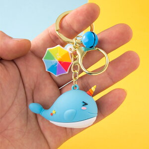 彩虹海豚鑰匙扣掛件創意個性汽車鏈圈環鎖匙扣可愛女情侶書包掛飾