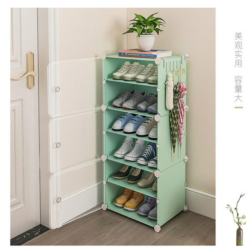 優樂悅~定制簡易鞋架子防塵收納家用小型門口鞋柜多層組拼裝shoe rack 鞋櫃 玄關 收納盒