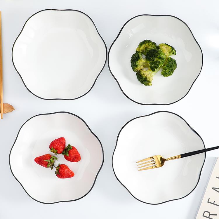 菜盤子圓形碟子陶瓷盤子創意個性家用網紅早餐盤子北歐ins風餐具