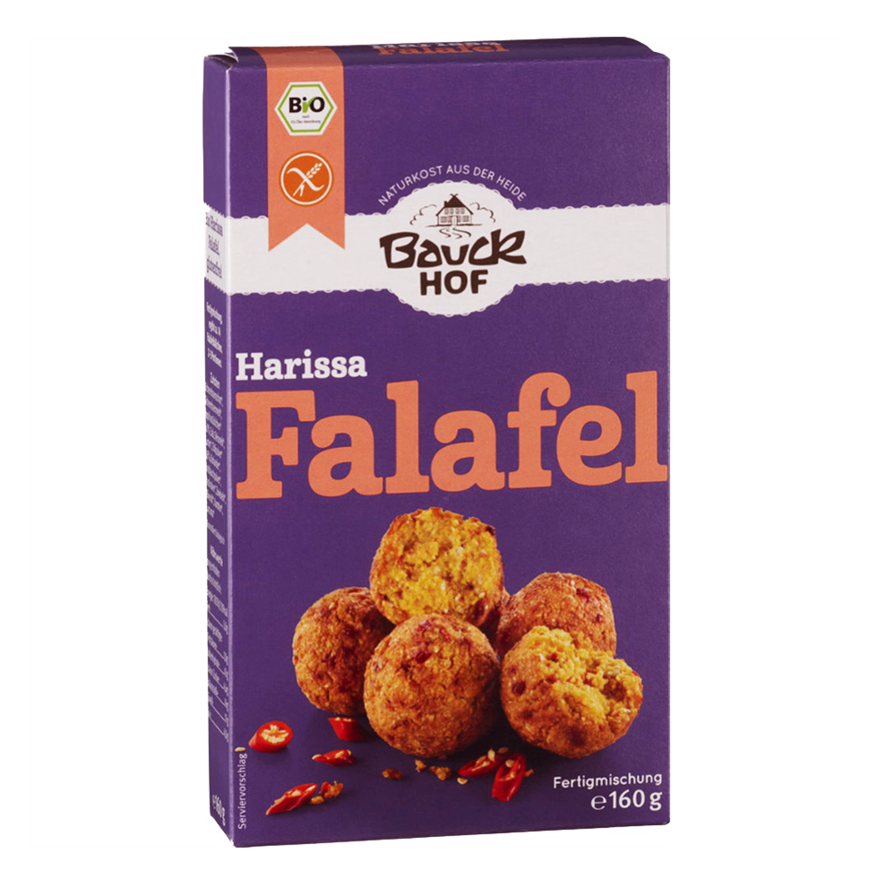 【德國BauckHof】寶客有機無麩質鷹嘴豆泥餅預拌粉(辣味) Harissa Falafel 160g/盒