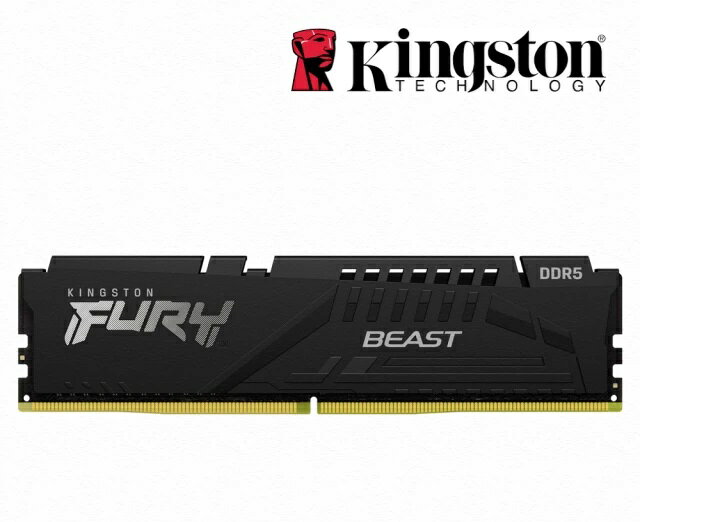 Kingston 16GB (1x16GB) DDR5 4800MT/s CL38 FURY Beast Black KF548C38BB-16 金士頓 桌上型電記憶體