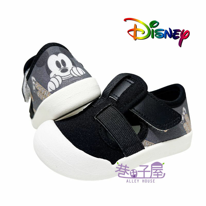 DISNEY迪士尼 童鞋 米奇 雙邊黏貼 護趾 止滑 運動鞋 [121457] 黑 MIT台灣製造【巷子屋】