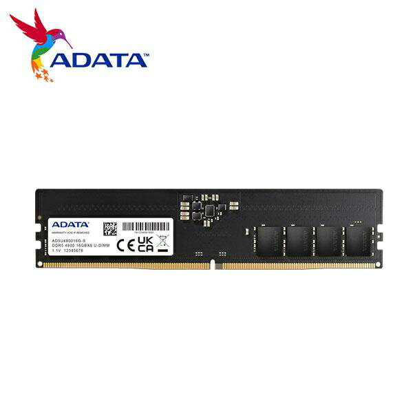 【現貨免搭版】ADATA威剛 DDR5 4800 16G 記憶體/UDIMM (AD5U480016G-S) 16GB