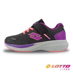 LOTTO樂得-義大利第一品牌 童鞋 輕步 防潑水 輕量 跑鞋 運動鞋 [LT3AKR7197] 黑紫【巷子屋】