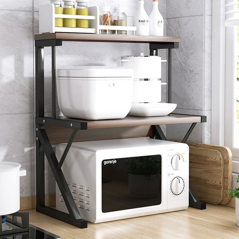 廚房置物架微波爐烤箱多層臺面支架家用多功能打印機桌面增高架子