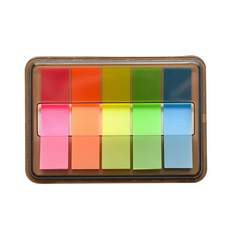 台灣現貨｜韓國抽拉式盒裝 可撕便利貼紙 螢光色便籤紙 便簽本指示標記貼｜丹丹悅生活 6