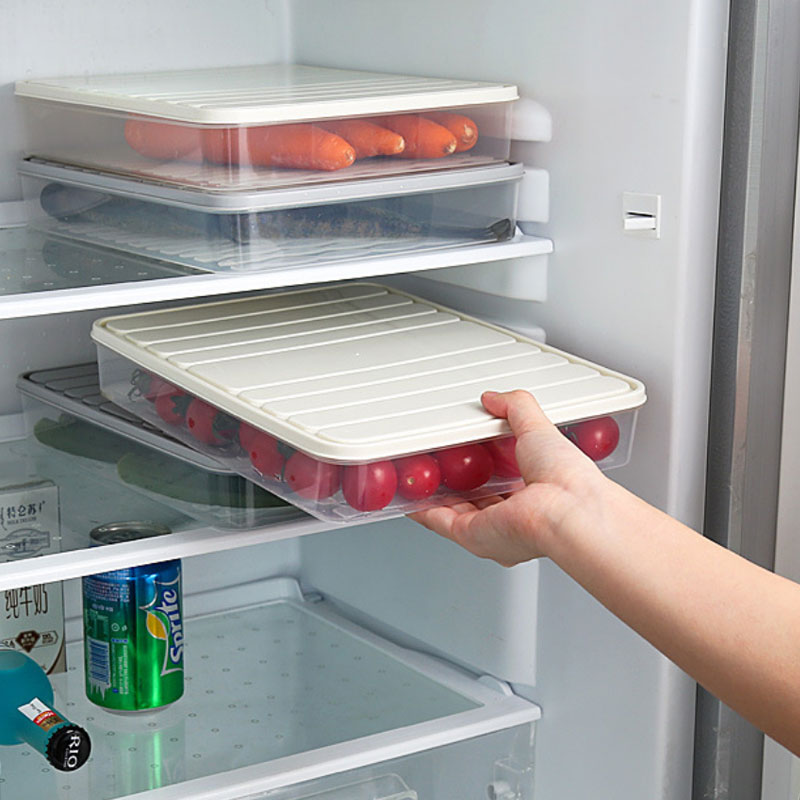 家用冰箱用速凍餃子保鮮盒 塑料帶蓋子食品密封收納盒 廚房用品