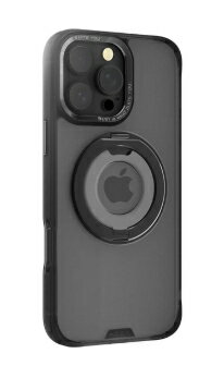 【HODA】柔石支架指環保護殼 iPhone 16 系列 360度支架指環 磁吸款 MagSafe iPhone 16 Pro 銀河黑