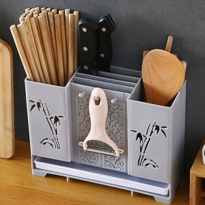 筷子置物架家用廚房刀架一體勺子收納盒快筷籠筒墻壁掛式瀝水筷簍