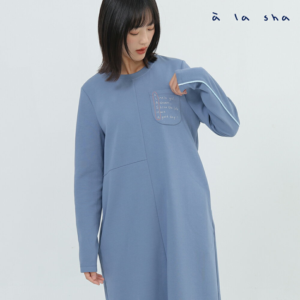 a la sha 出芽拼接設計棉質洋裝