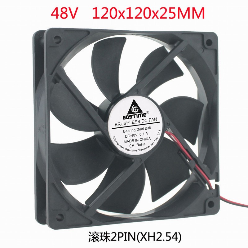 DC 48V 12cm 12釐米 120mm 120x25 雙滾珠軸承機箱電源散熱風扇