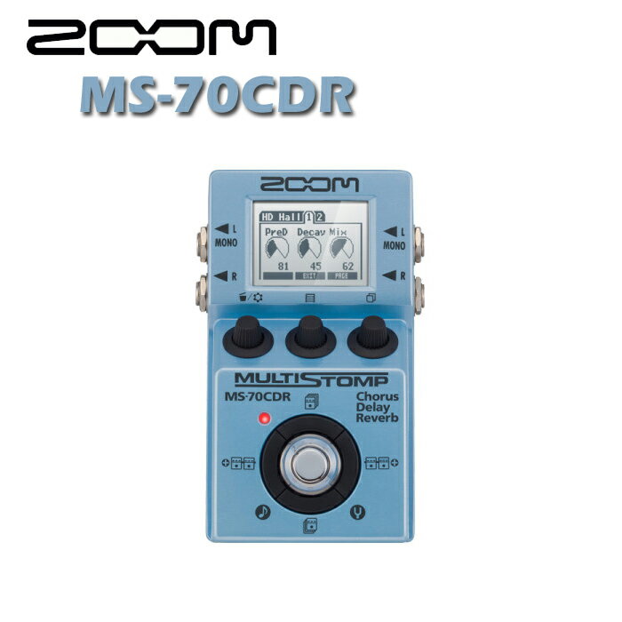 【非凡樂器】ZOOM MS-70CDR 綜合單科效果器【延音、殘響、和聲】公司貨保固/贈導線