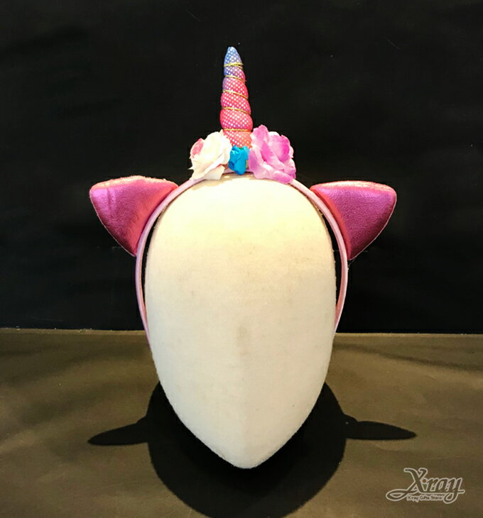 七彩獨角獸頭戴飾，萬聖節/飾品/髮箍/派對/角色扮演/化妝舞會/表演/話劇/髮圈，X射線【W412974】