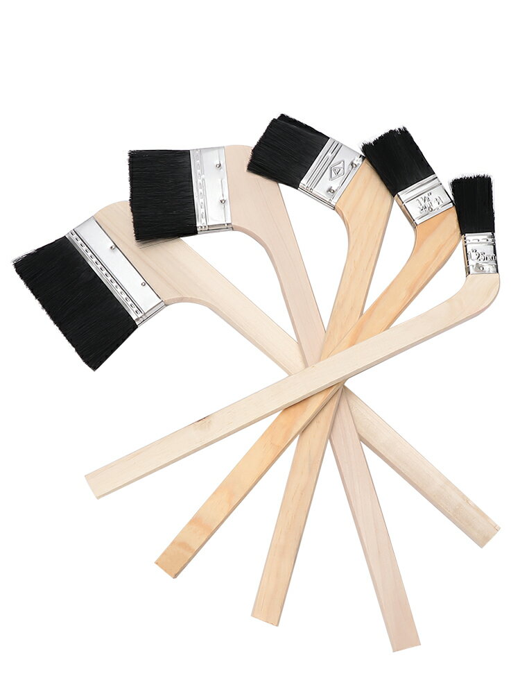 彎柄毛刷長柄黑毛刷彎頭刷船刷油漆刷灰塵1.5寸-4寸清潔工具神器 4