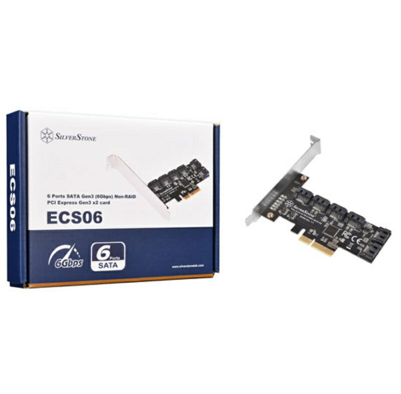 【享最高折300】SilverStone 銀欣 ECS06 6埠SATA Gen3硬碟擴充卡/SST-ECS06 2