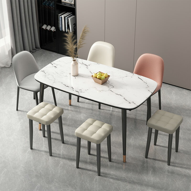化妝椅 梳妝椅 北歐椅 北歐餐椅家用加厚靠背方凳現代簡約可疊放餐桌椅網紅輕奢化妝椅子『KLG0181』