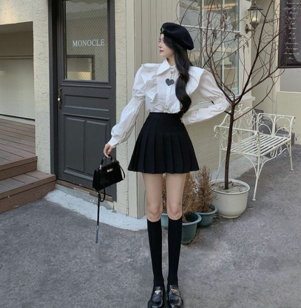 襯衫女裝設計感小眾荷葉邊白色長袖襯衣春季新款法式復古上衣