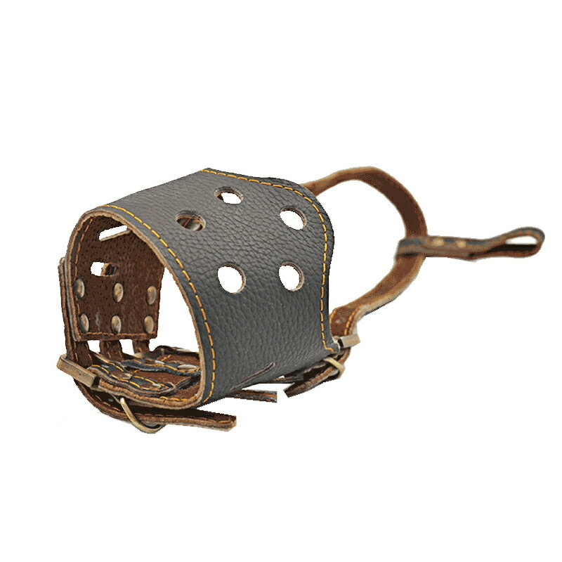 狗狗嘴套 可調節牛皮狗嘴套狗狗囗罩防叫防咬寵物嘴套雪納瑞金毛德牧嘴籠罩【MJ192504】 4