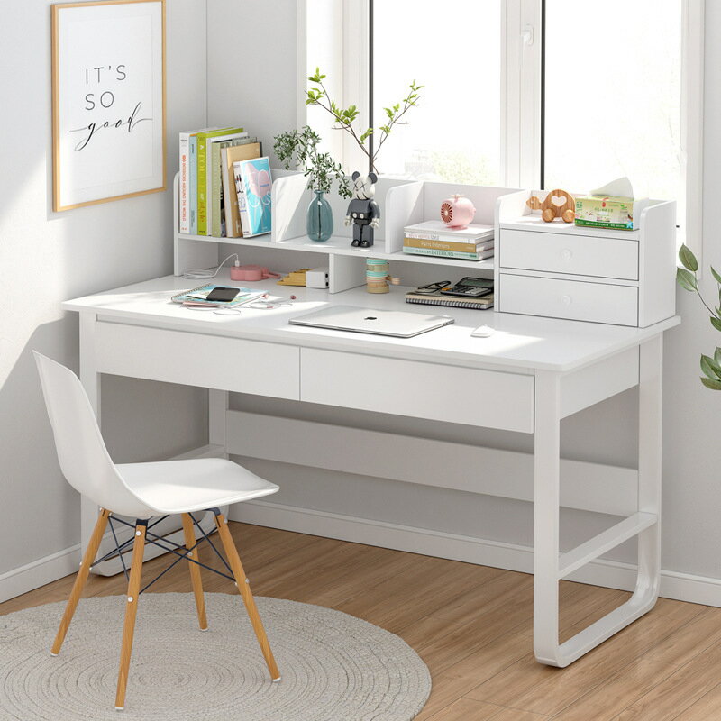書桌書架一體電腦桌子簡易學生家用學習寫字書桌椅子一套女孩臥室