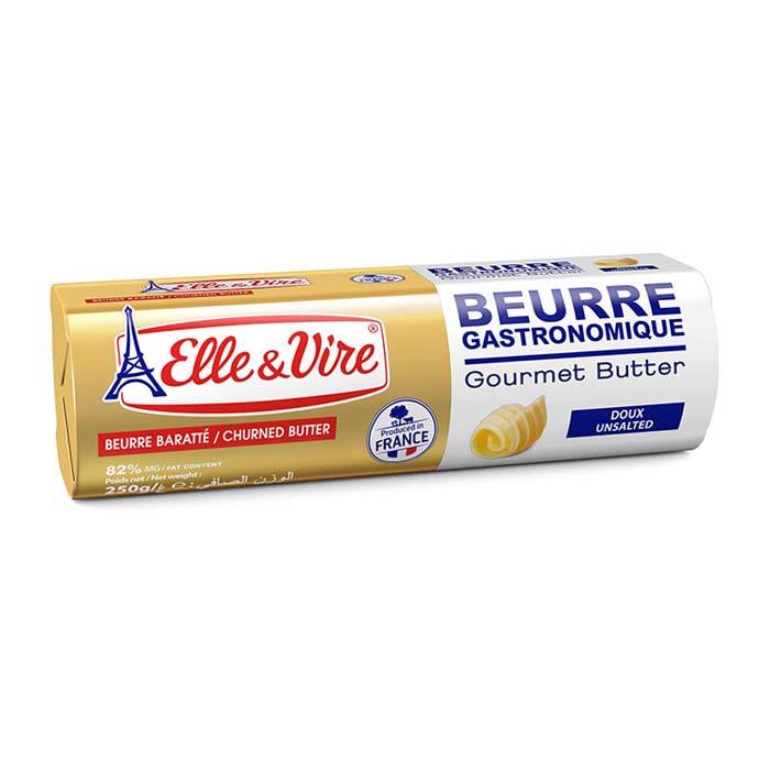 法國Elle&Vire 愛樂薇無鹽發酵奶油塊 250g/塊