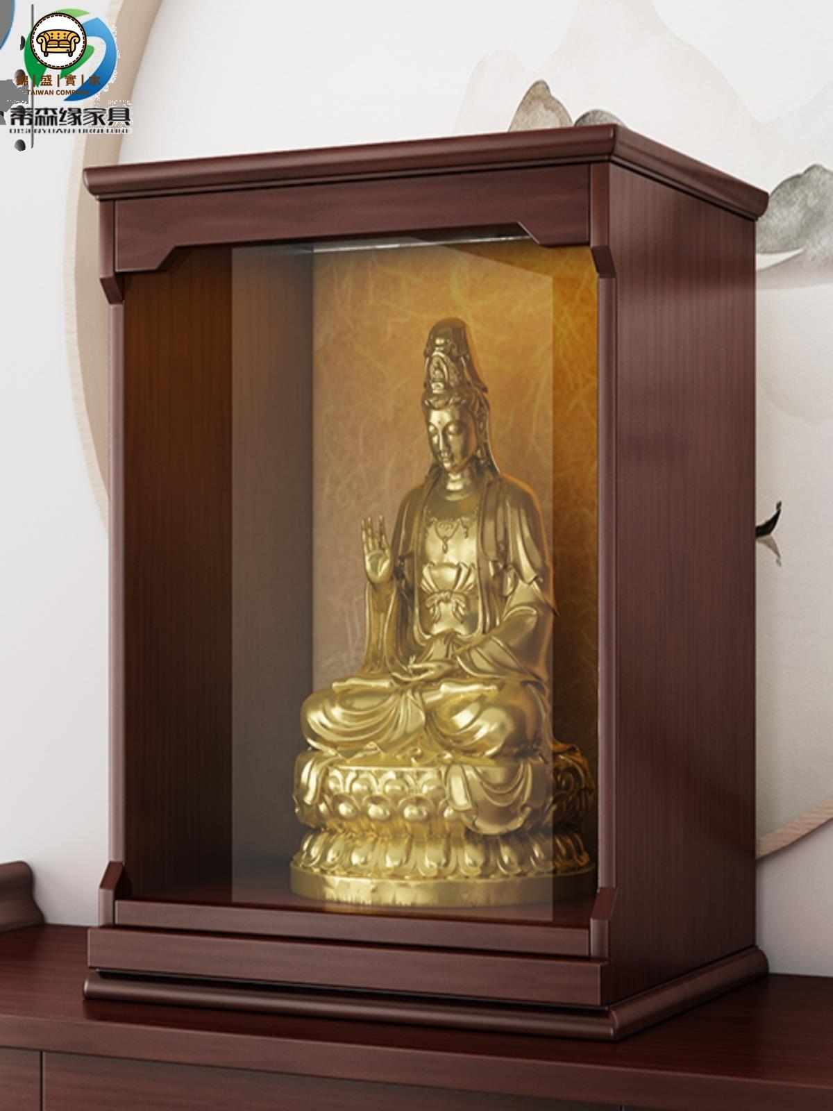 特惠/免運 工廠直銷 供桌 佛桌 佛臺 神臺桌 實木佛龕現代輕奢小家用壁掛神臺櫃新中式神龕供奉臺簡約佛臺立櫃可開發票 全館折扣 售後保障 j5428