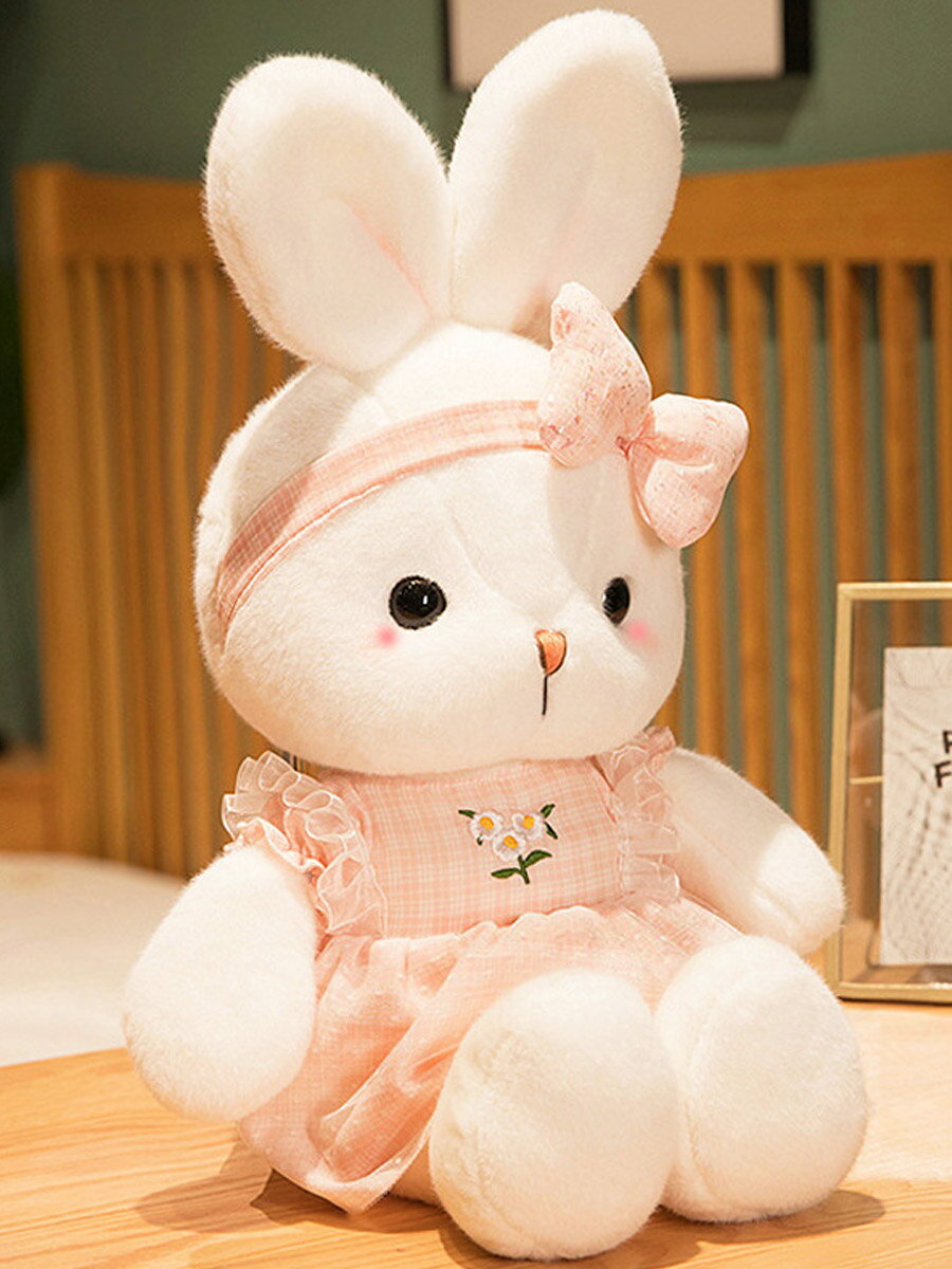 可愛小兔子毛絨玩具抱睡布偶小白兔玩偶女孩公仔睡覺抱娃娃床上萌