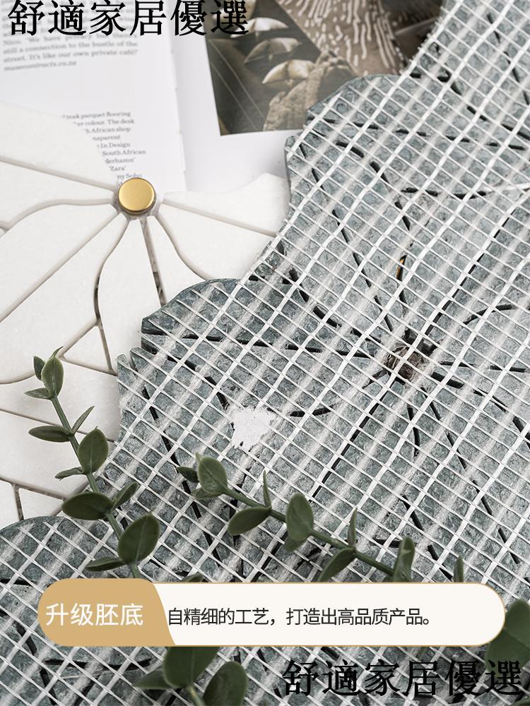 可開發票 量多可議價 輕奢天然石材大理石馬賽克拼花瓷磚衛生間背景墻浴室廚房餐廳地磚 3