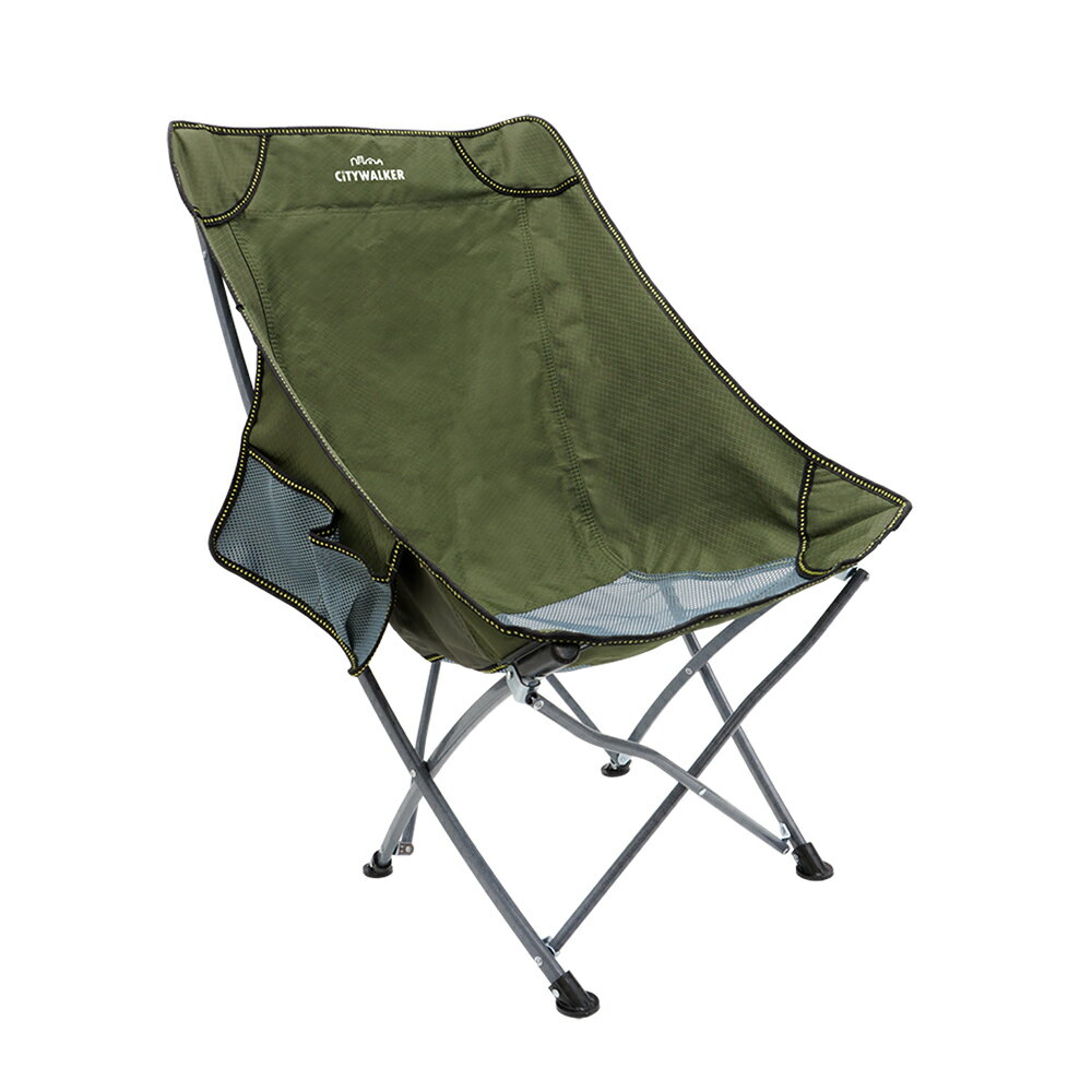 樂生活嚴選 戶外休閒高背露營折疊椅-軍綠色(BEB9731)