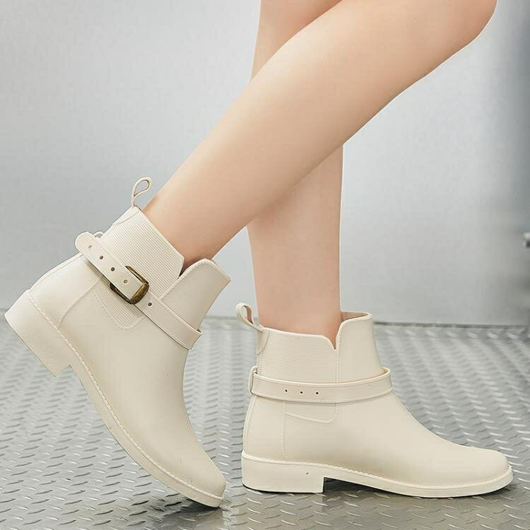 雨鞋夏季韓國雨鞋女時尚款外穿可愛雨靴短筒防水防滑時尚水鞋中筒水晶 全館免運
