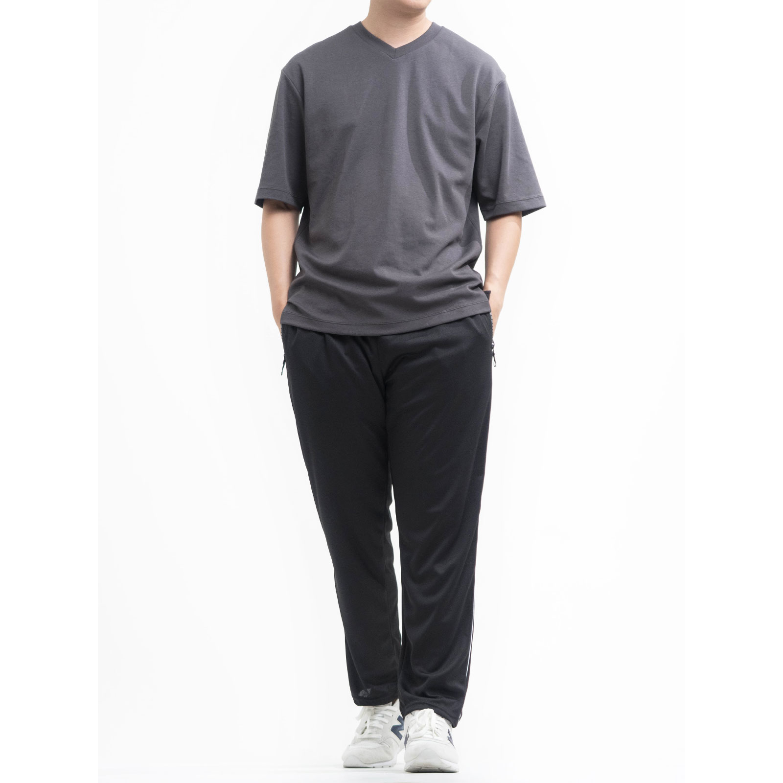 休閒運動風輕薄長褲 平口長褲 素面運動褲 都市戶外風格休閒長褲 拉鍊口袋運動褲 配色線條運動長褲 Track Pants 全腰圍鬆緊帶休閒褲 黑色長褲 Athleisure Track Pants Sports Pants Lightweight Casual Pants (312-7258-08)藍色 (312-7258-21)黑色 L XL 2L (腰圍:26~37英吋/66~94公分) 男 [實體店面保障] sun-e 5