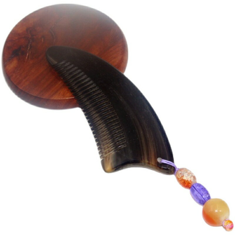 西藏正宗天然牦牛角梳子防靜電特色化妝梳家用護理按摩刮痧板男女 4