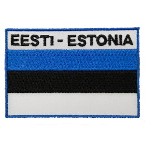 愛沙尼亞 國旗 裝飾貼 熨斗布貼 電繡燙貼 熱燙刺繡章 熨斗燙布貼 背膠士氣章 馬克杯 背心